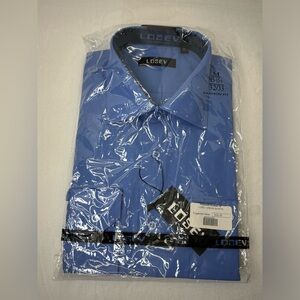 NEW Losev Fashion Fit Men’s Blue Classic Button Up Dress Shirt 15-15 1/2 Medium